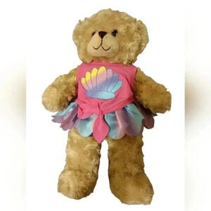 Tan build a bear with mermaid clothes